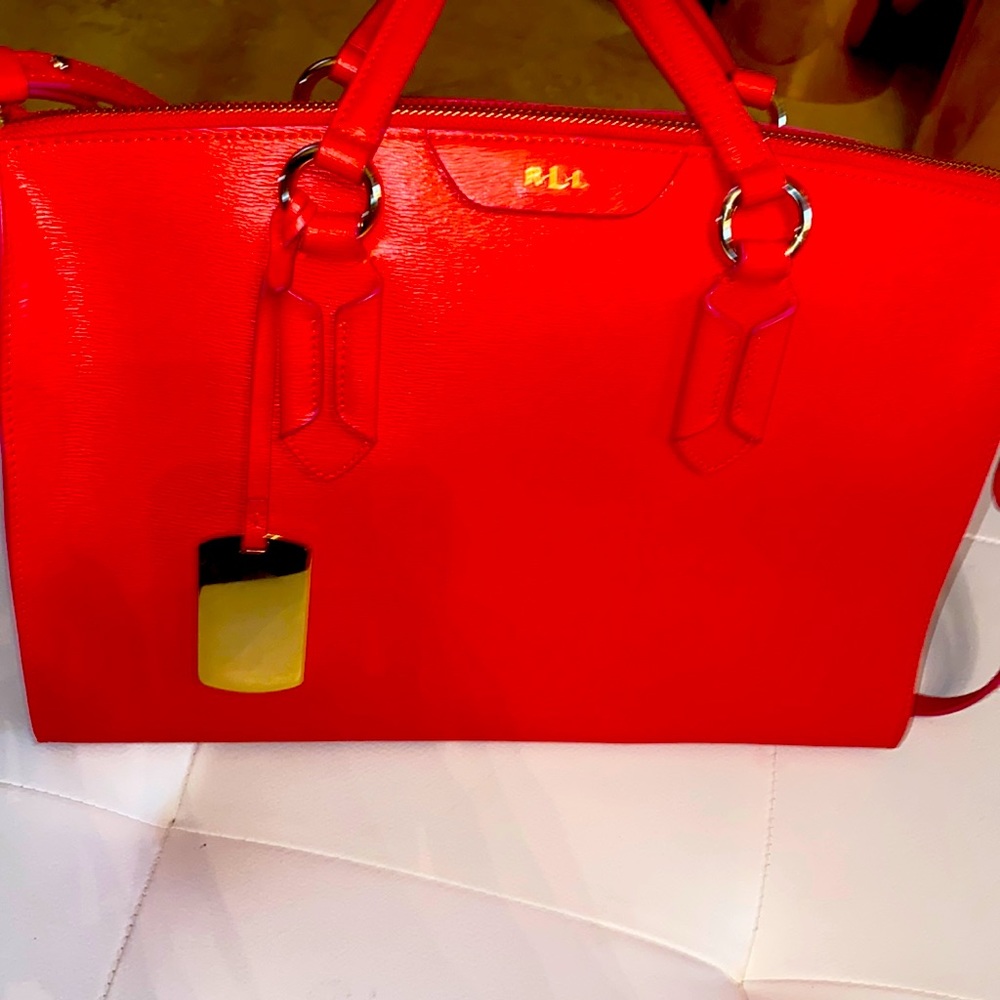 Basically new Coral Ralph Lauren hand bag!